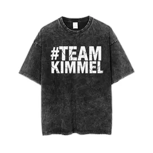 #Team Kimmel Shattered Text Tee, Distressed Graphic Shirt, Talk Show Host Fan Merch, Crew Neck T-Shirt, Short Sleeve, Unisex Vintage Top, Streetwear Style