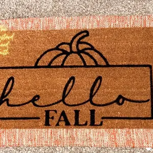 Hello Fall Pumpkin  Doormat