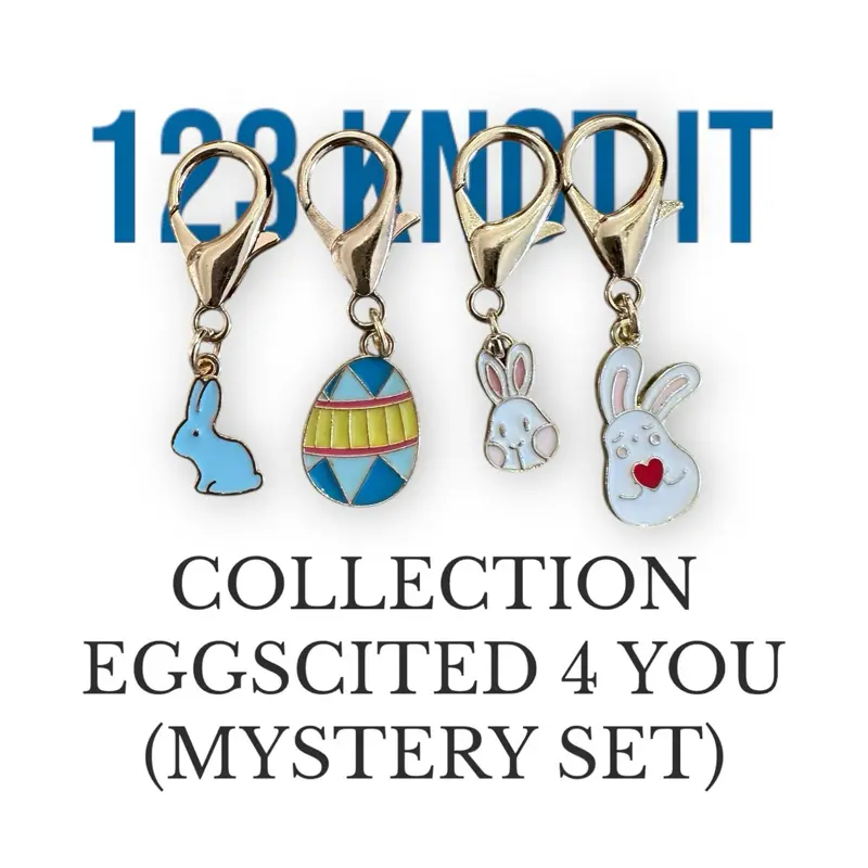 EGGSCITED 4 YOU set of 4 medium clasp stitch markers for crocheting