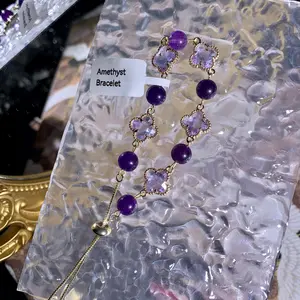 【Amethyst Bracelet】Amethyst Bracelet for Women Bracelet with Jewelry Valentines Day Birthday Gifts for Her Wife Mom adjustable bracelet