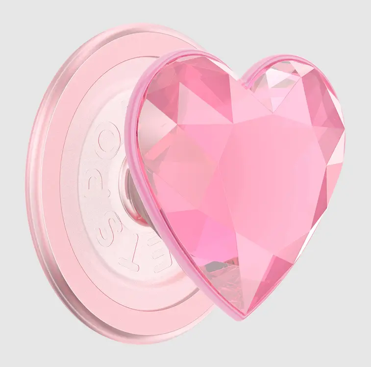 Dichroic Effect Heart Shape MagSafe PopGrip - Magnetic Snap Cellphone Holder Stand, Unique Mobile/Smartphone Tech Accessory for Phones & Electronics