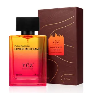 YCZ Love's Red Flame Men's Perfume Spicy Woody & Fruity EDP with Bergamot Rose & Patchouli 50ml High Quality Fragrance for Bold Scent Aromatic Amberwood