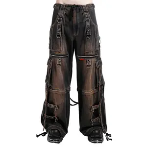 Tripp NYC Dirty X-Strap Pants [DIRTY WASH BLUE DENIM]