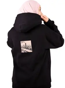 Iraq Hoodie - Casual Unisex Oversized Fit Heavyweight 100% Cotton - city of Baghdad in the back and the Map of Iraq in the front Patches Breathable Pullover Sweatshirts