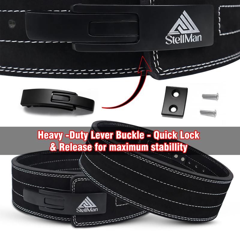 Stellman VeloLock Powerlifting Lever Belt for Weight Lifting – Black