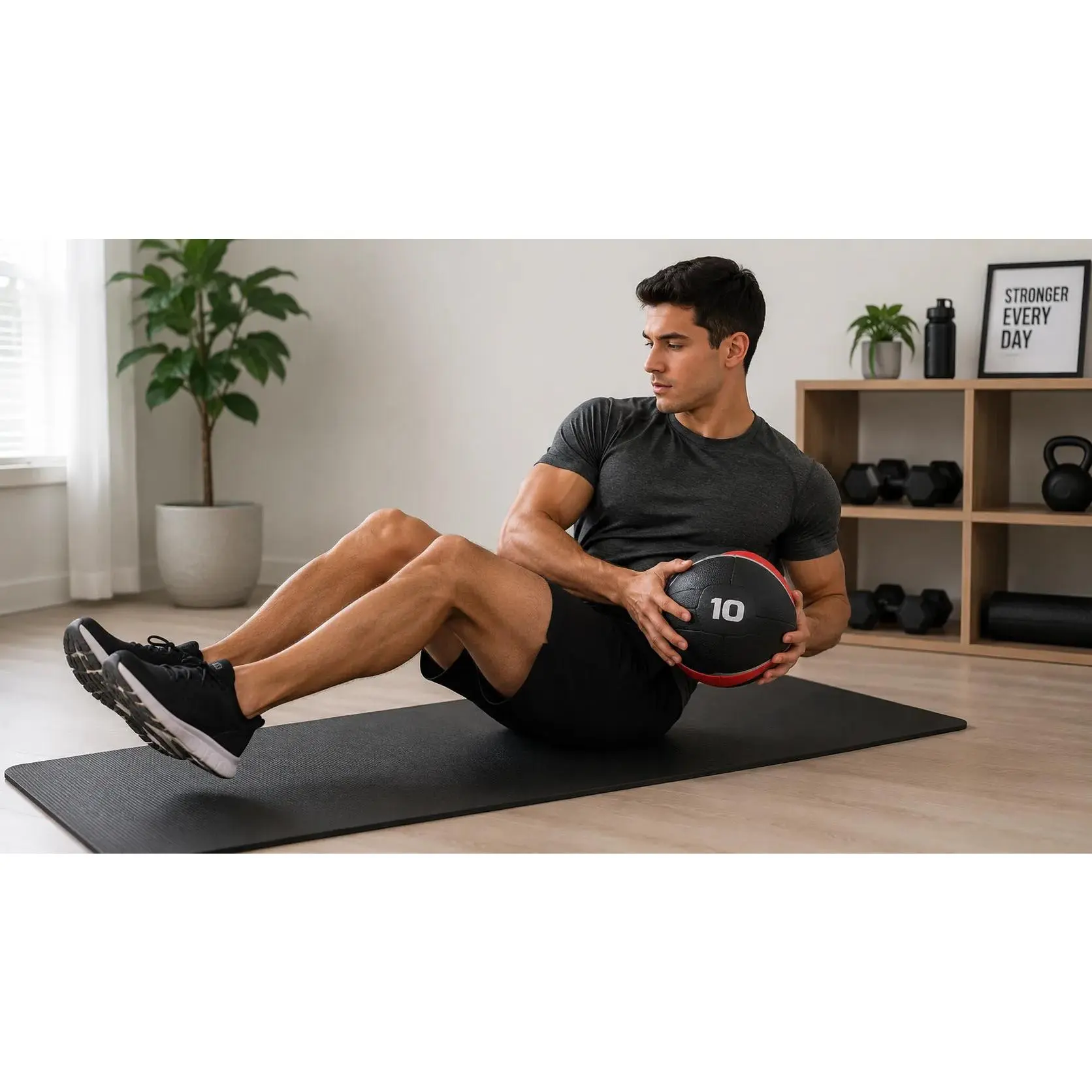 Color-Coded Rubber Medicine Ball - Textured Non-Slip Secure Hold for Athletic Core Workouts, Functional Training, Strength Workout (2-12 lbs)