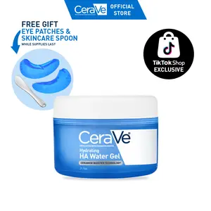 CeraVe Hydrating HA Water Gel Face Moisturizer 1.7oz | #1 Dermatologist Recommended | 72HR Hydration | Hyaluronic Acid + Ceramides | Oil-Free Moisturizer