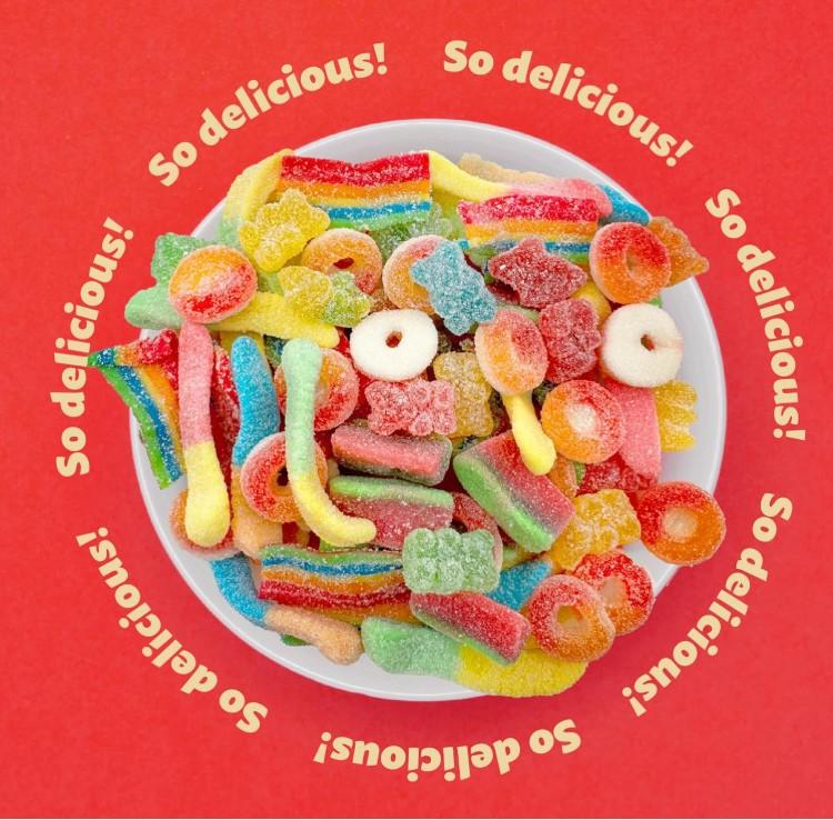 ILIKE Sour Gummy Candy Mix 2-Pound Pack - Zesty Belts Juicy Peach Rings Refreshing Watermelon Wedges Wriggly Worms Classic Bears for Parties & Snacks