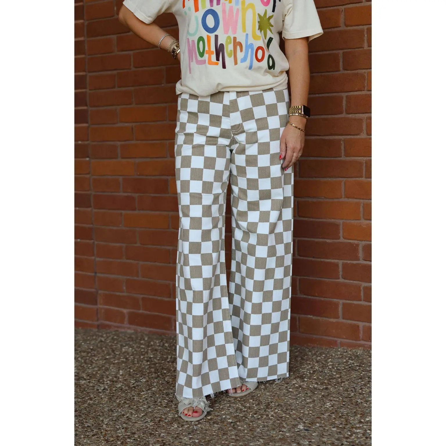 Tan Checkered Pants