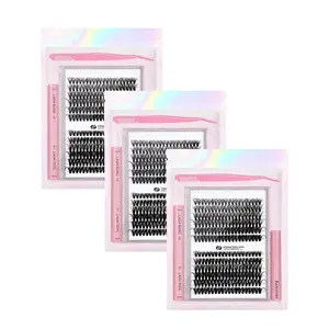 Mixed Length Individval Eyelash Extensions Kit,Self Grafting False Eyelashes with Tweezers&Glue&Remover,Prefessional Eye Makeup Accessories for Women