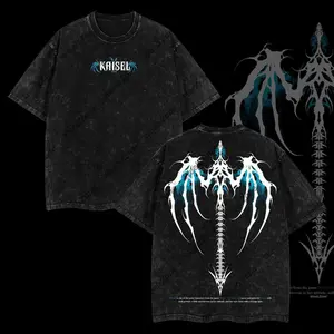 Kaisel - Solo Leveling Anime Double Printed Oversize Lightweight Acid Washed Tee, Gift For Anime Fan KING OF INSECTS - BERU