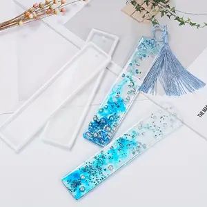 5pcs Rectangular Crystal Epoxy Resin Crystal Rectangular Bookmark Silicone Mold