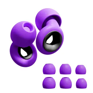 Reusable Silicone Earplugs Set with Extra Covers, Soft Comfortable Ear Plugs, 4 Sizes XS/s/m/l, Suitable for Sleep Swimming Travel