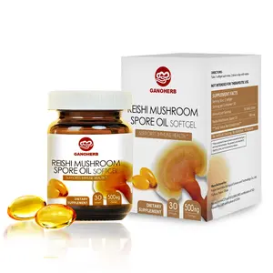 GANOHERB Natural Ganoderma Spore Oil Dietary Capsules, Herbal Healthcare Supplement - Liver Support, Immune Boost - Vegan, GMP-Certified, Non-GMO, Gluten-Free, 30-Capsule 30-Day Supply