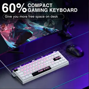 AULA HERO 68HE fully modified magnetic axis keyboard RT0.01MM 128K polling rate pink large-font keycaps, suitable for Valorant, CS:GO, FPS games, perfect as a Christmas gift, limited edition wired magnetic axis keyboard.