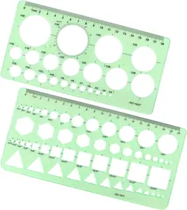 2 Pack Circle Template Measuring Geometry Ruler Set for Office and School Building Formwork Drawings Templates