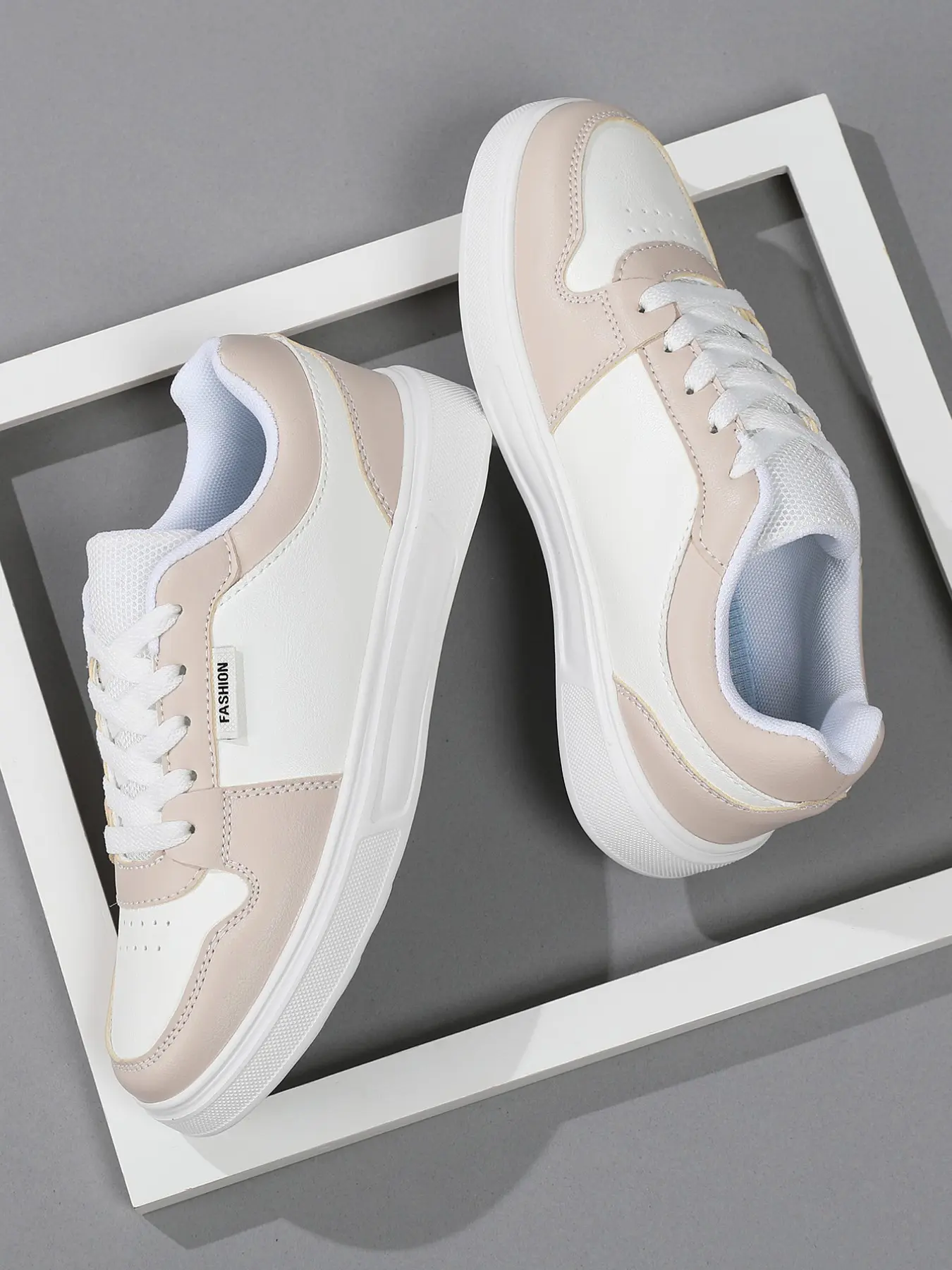 2026 Korean Style Colorblock Women's Athletic Trainer Sneakers, Sports Shoes, Fashionable Patchwork Design, Soft Eva Sole, Comfortable All-Season Casual Shoes, Training