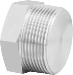 Soild Stainless Steel Outer  Hex Thread Socket Pipe Plug Fitting 1-1/2" NPT Male