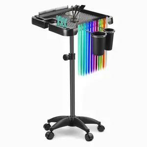Professional Hair Salon Coloring Cart Featuring a Mobile Service Tray with Silent Casters and Two Coloring Bowls, Ideal for Hair Salons, Stylists, and Beauty Studios, Suitable for Coloring, Perming, Styling, Spa Treatments, and Tattooing