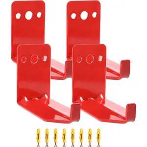 Fire Extinguisher Mount - 4 Pack Wall Hooks for 5 to 40 Lb Extinguishers, Universal Bracket with Expansion Screws