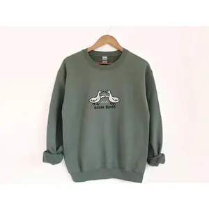 Embroidered Goose Bumps Sweatshirts, Goose Bumps Embroidery Crewneck Sweatshirts, Funny Sweatshirts, Animal Crewneck Sweatshirts