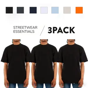 3 Pack Men's T-shirts Short-sleeve Round-neck T-shirts Casual Solid Color Classic Style Cotton T-shirts Regular Fit