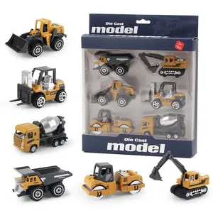 6pcs/set Alloy Engineering Truck Toy Car Classic Construction Model Vehicle Loader Tractor Excavator Toys for 3 years Boys Gifts
