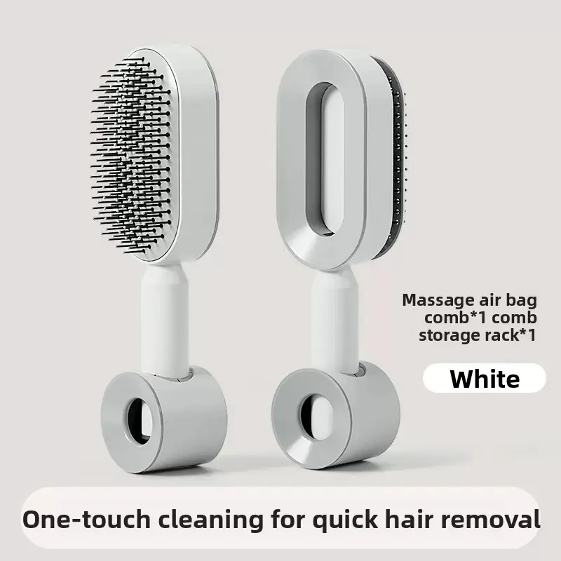 White [Air Cushion Comb + Comb Holder]