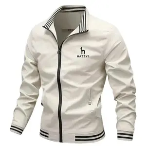 Men Windbreaker Jacket White Casual Jacket Fashion Men Outdoor Waterproof Sports Coat Spring Summer Bomber Jacket Men Clothing
