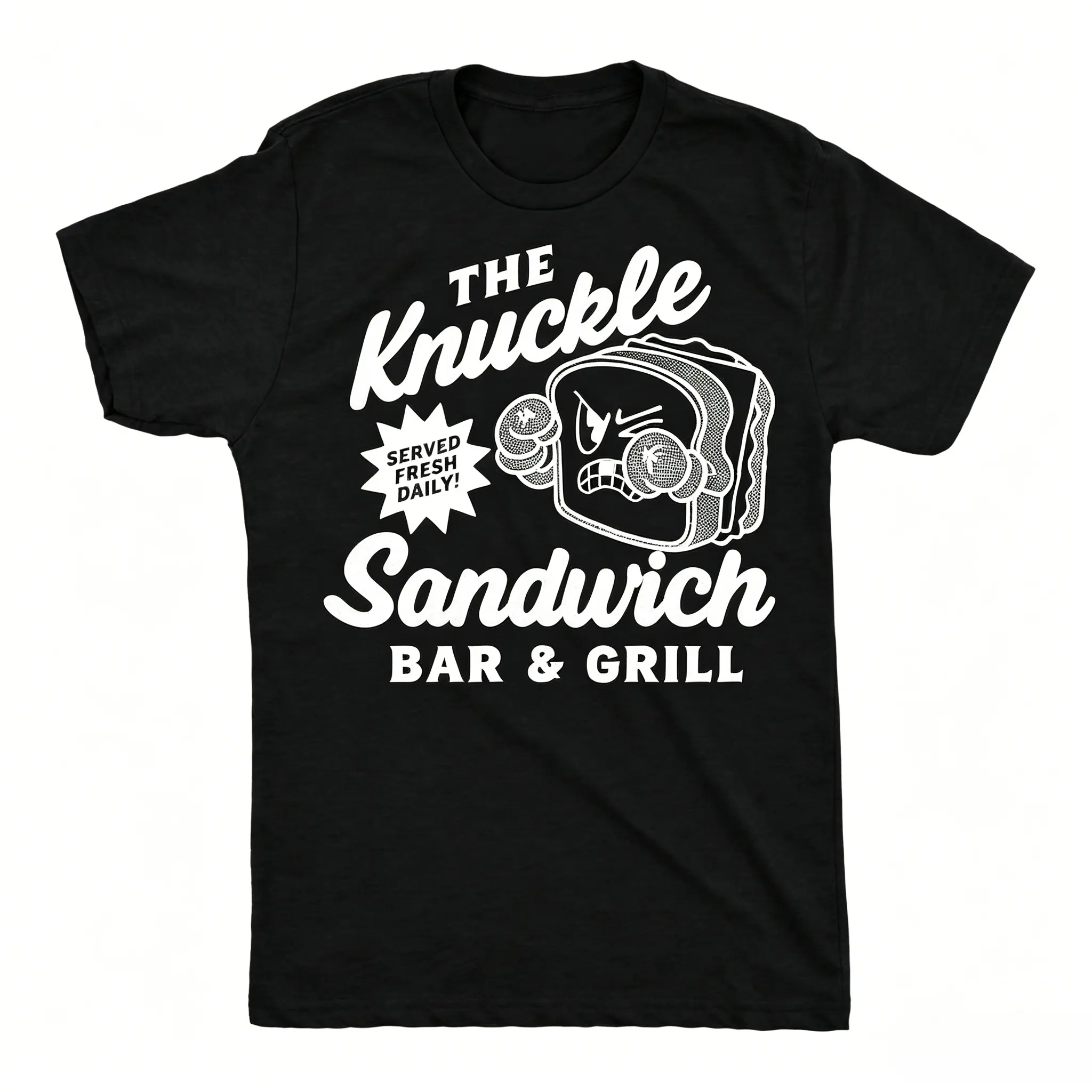 Mens Funny T-shirts The Knuckle Sandwich Bar and Grill Sarcastic Graphic Novelty Tee for Men Mens Funny T Shirts Cool Vintage Fashion T-Shirt Gift Classic Menswear Sarcastic Apparel for Men