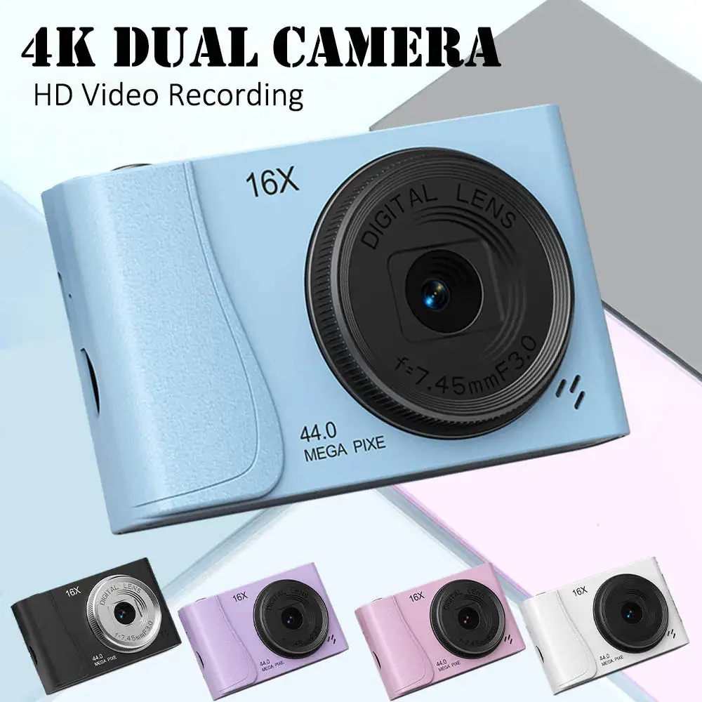 Retro CCD Digital Camera - 24MP 4K Compact Camera with 16X Zoom