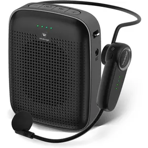 Voice Amplifier for Teachers - 15W Portable Mini Amplifier Speaker with  Microphone Headset, Personal Mic for Classroom, Teaching,  & Public Speaking - A002