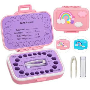 Tooth Holders for Kids Keepsake, Baby Teeth Keepsake Box, Tooth Saver, Tooth Container for Lost Teeth, Teeth Storage Holder for Tooth Fairy (Pink)