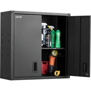 VEVOR Metal Wall Cabinet, 30.31Wx 12.01Dx 14.02H Inch, Floating Garage Tool Cabinet with Up-Flip Door, 120 lbs Load per Shelf, Fit for Garage, Basement, Kitchen, Warehouse, Assembly RequiredVEVOR Super Brand Day
