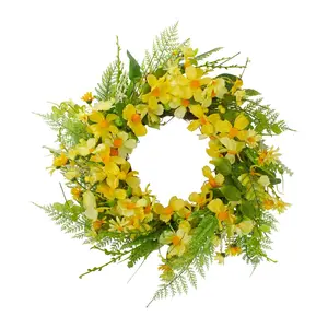 Northlight Daisy & Berry Floral Spring Wreath Yellow and Green