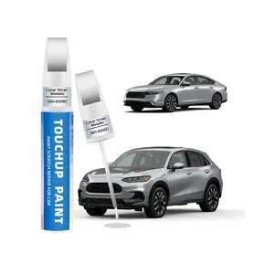 Lunar Silver Metallic(NH-830M) Touch Up Paint for Honda 2-in-1 Car Scratch Repair Pen for Rock Chips, Door Scratches & Paint Nicks Exact Color Match Quick Dry DIY Fix for Civic Accord CR-V