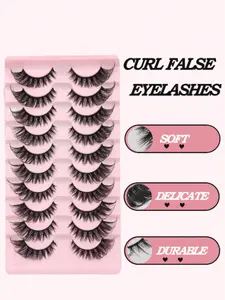 False Eyelashes Manga Anime Lashes Japanese Cosplay Spiky Lashes Mink Dramatic Thick Fake Eyelashes Extensions Doll Strip Lashes10 Pairs Pack