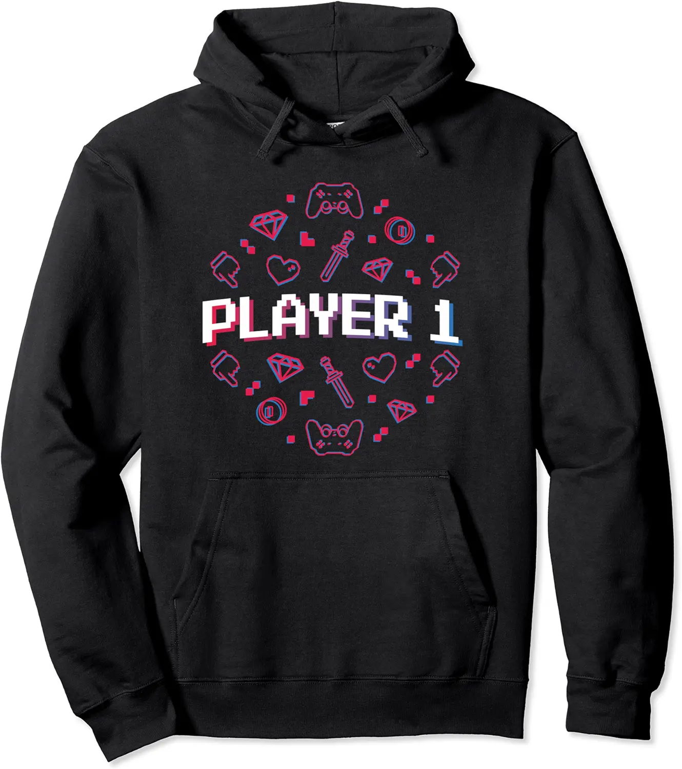 Player 1 Gaming Couple Matching Video Gamer Nerd Geek Gamer Pullover Hoodie - Keylamartine Shop 96B09J432MCD
