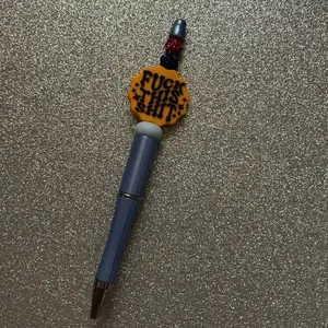 “Fck This Sht” Beaded Pen – Blue Edition