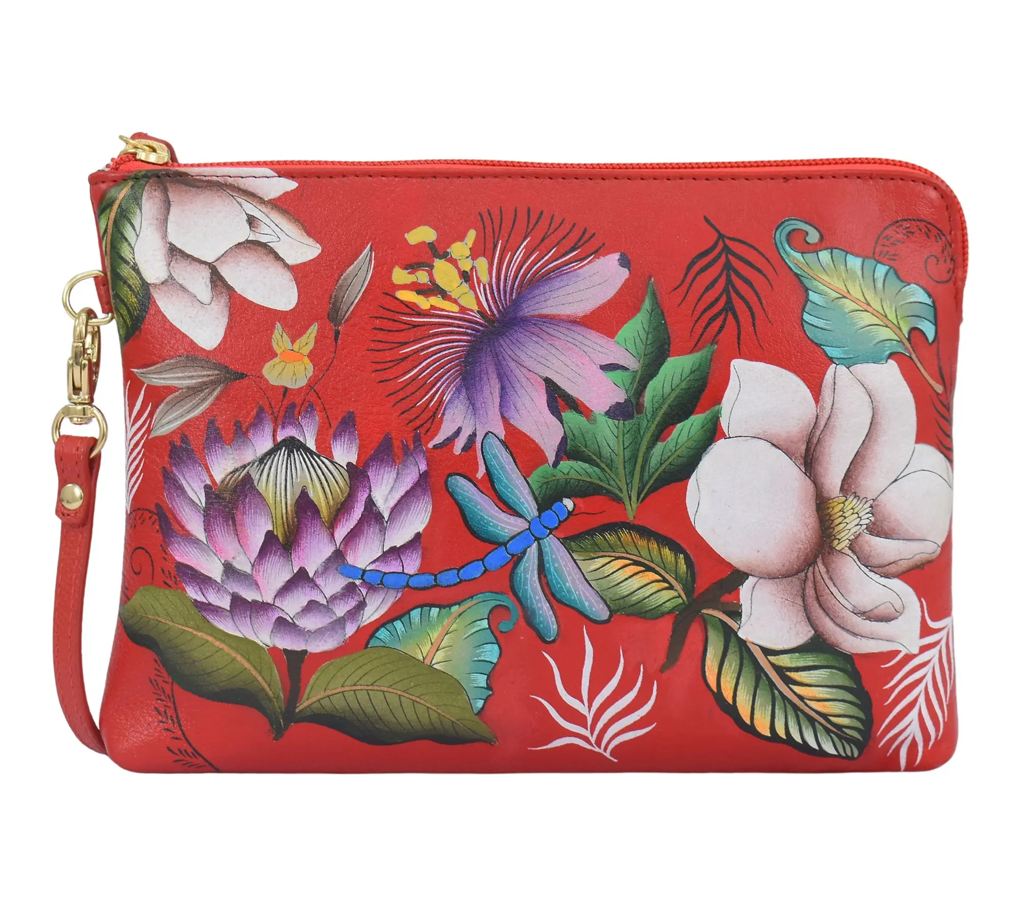 Anushcka Painted Leather Wristlet Wallet Anushcka Painted Leather Wristlet Wallet