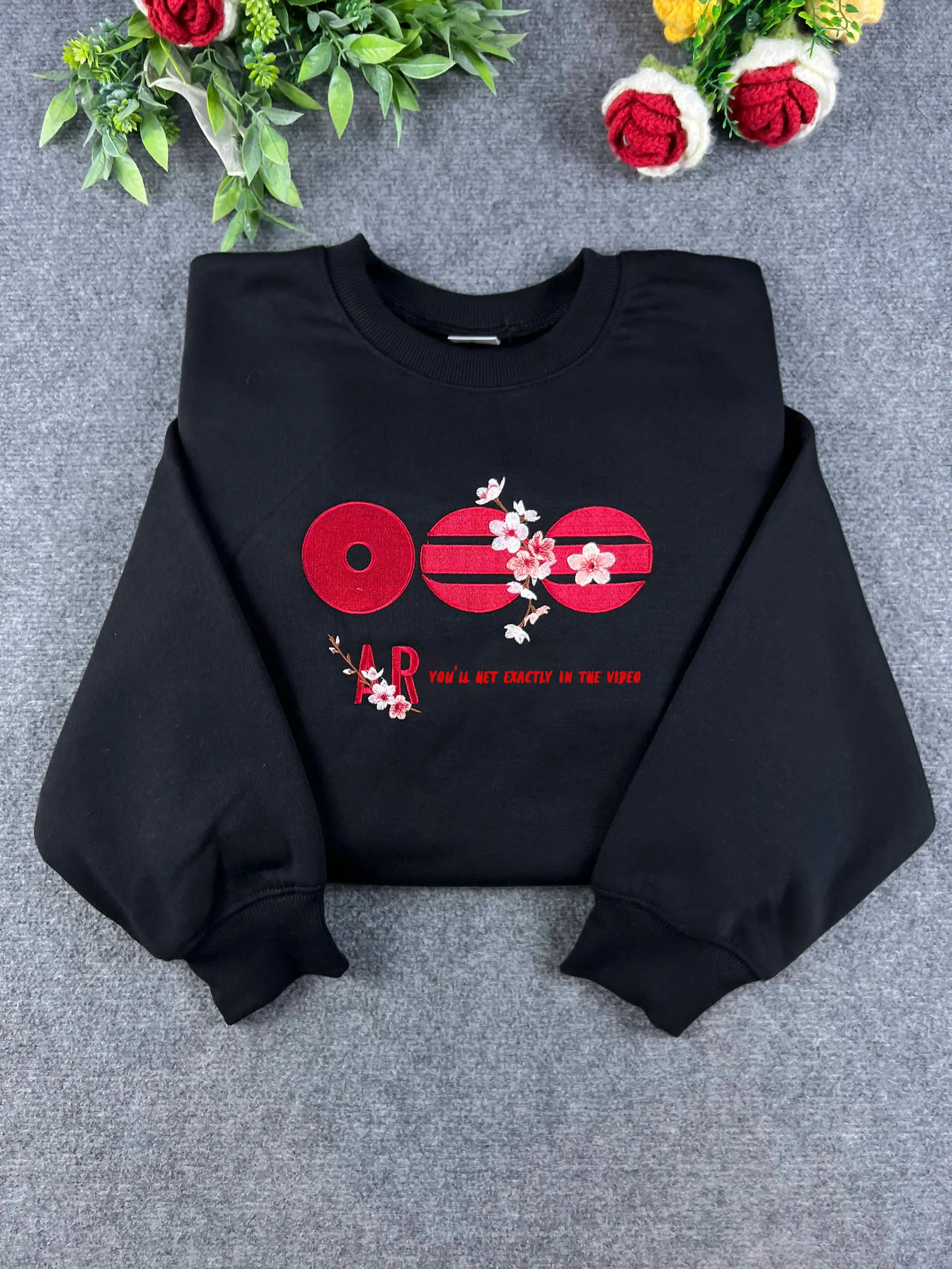 Arirang Comeback embroidered sweatshirt, Floral Kpop Merch Sweater, Embroidered Logo Sweatshirt