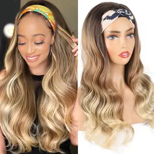 Natural Stylish & Easy to Install | Women’s Black Headband Long Curly Wig | Gorgeous Big Waves | All-Day Comfort Suitable for Any Occasion