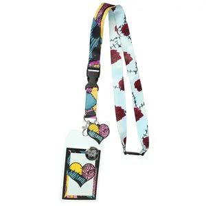 Nightmare Before Christmas Sally ID Lanyard Badge Holder With 1.5" Heart Rubber Charm Pendant