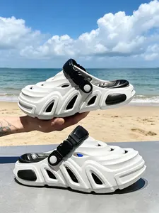 Men's Casual Platform Clogs, Adjustable Strap Breathable Non-Slip Slippers Beach Shoes Slippers for Beach, Pool, and Daily Outdoor Use