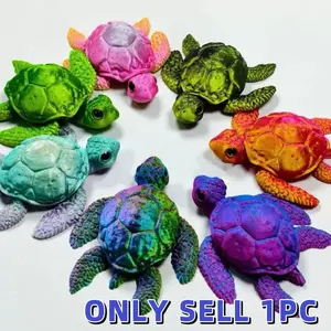 3D Printed Turtle Ornament, Creative Sea Turtle Decor, Home Decoration, Home Ornaments, Collectible Figurine, Party Gift, Halloween Christmas Decor, Random Eye Color