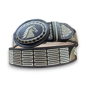 Men's Western Cowboy Leather Belt. Rodeo Belt for Men. Rancher Style Belt. Horse Riding Belt for Cowboys. Cinturon Vacquero Caballero. Cinturon de Cuero