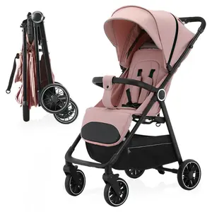 2-in-1 Baby stroller, lightweight and easy to fold, lightweight stroller ,airline-approved, converts from sitting to lying position, with sunshade for UV protection.