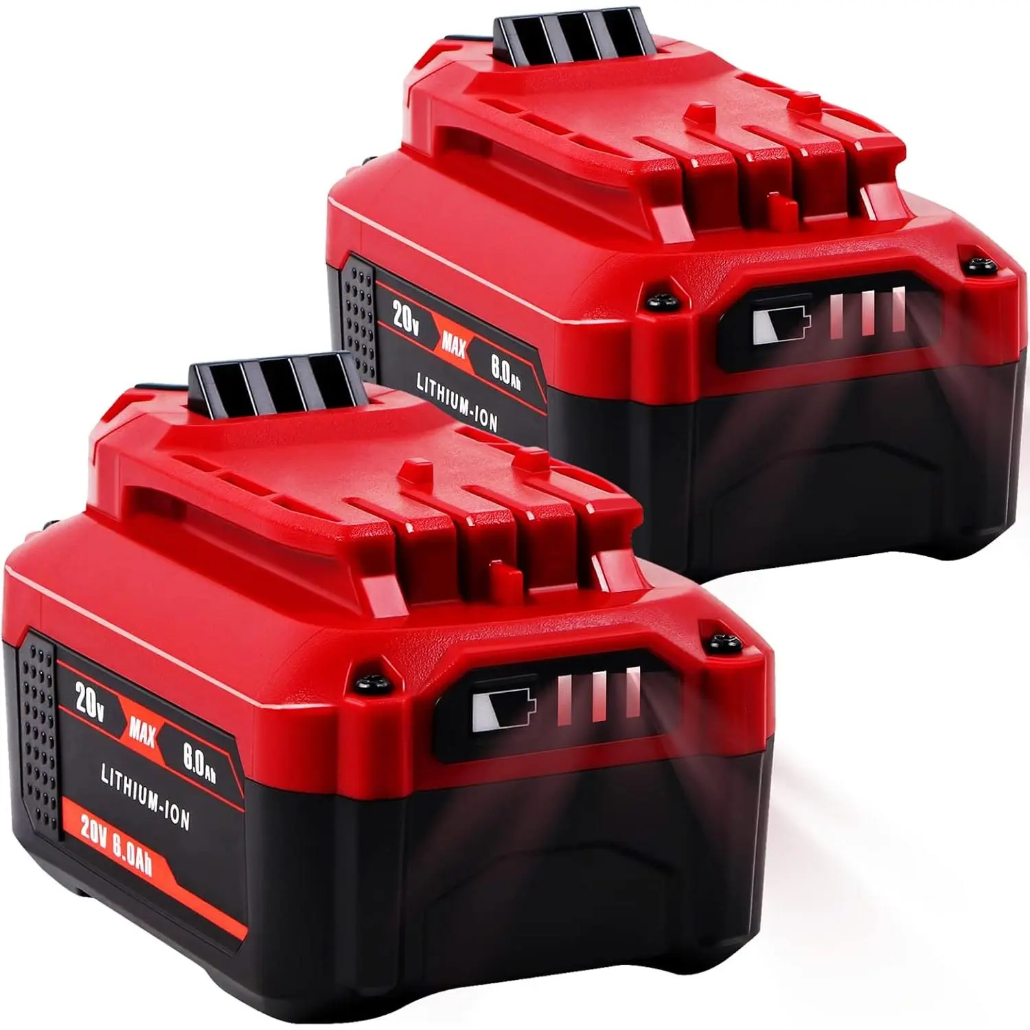 Upgrade 6.0Ah 20V Lithium Ion Craftsman V20 Replacement Batteries (1Pack/2Pack, ABS+PC-Shell) - Compatible with CMCB204, CMCB202, CMCB201, CMCD700C1, CMCS500B & All V20 Cordless Tools, High Capacity, Longer Running Time, Crash, Resistant To Fall
