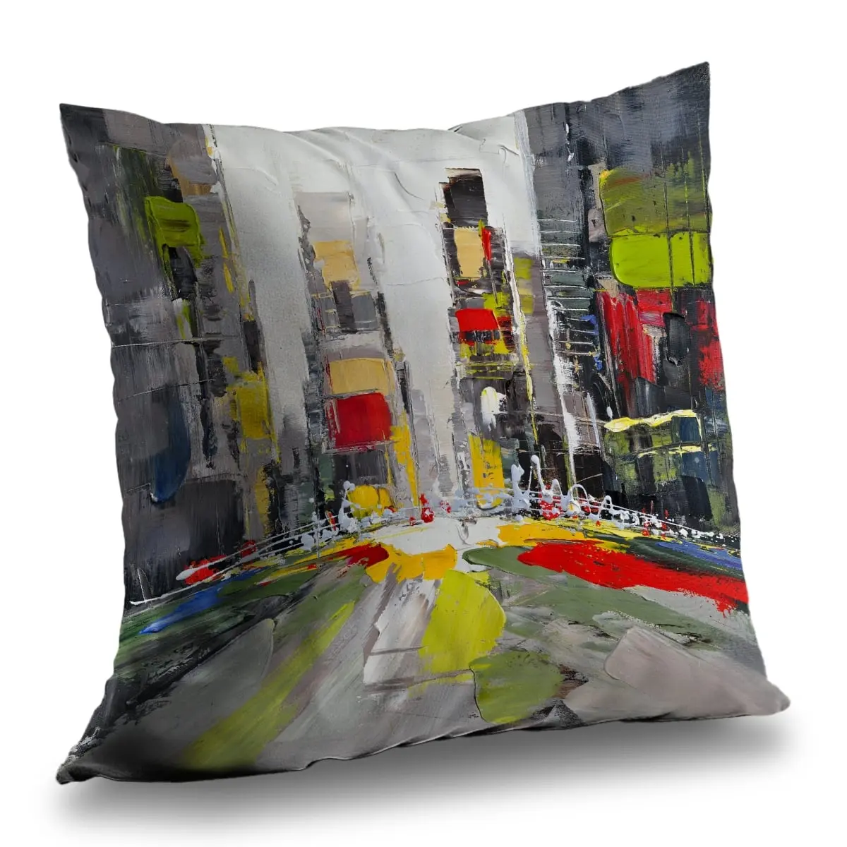 360 Stand 14x14 in. Urban Abstract Texturized Cityscape Throw Pillow - Stylish Modern Accent Piece with Modern Touch, Home Decor Insert, Vibrant Print, Abstract Art Print Standard Pillows