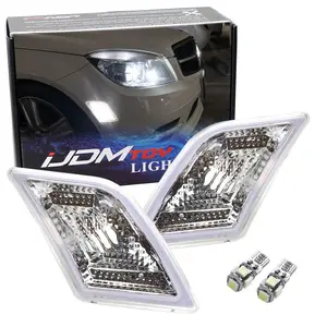 iJDMTOY Euro Clear Lens Front Side Marker Lights w/ White LED Bulbs For 2008-11 Mercedes Pre-LCI W204 C250 C300 C350 & 2008-2013 C63 AMG